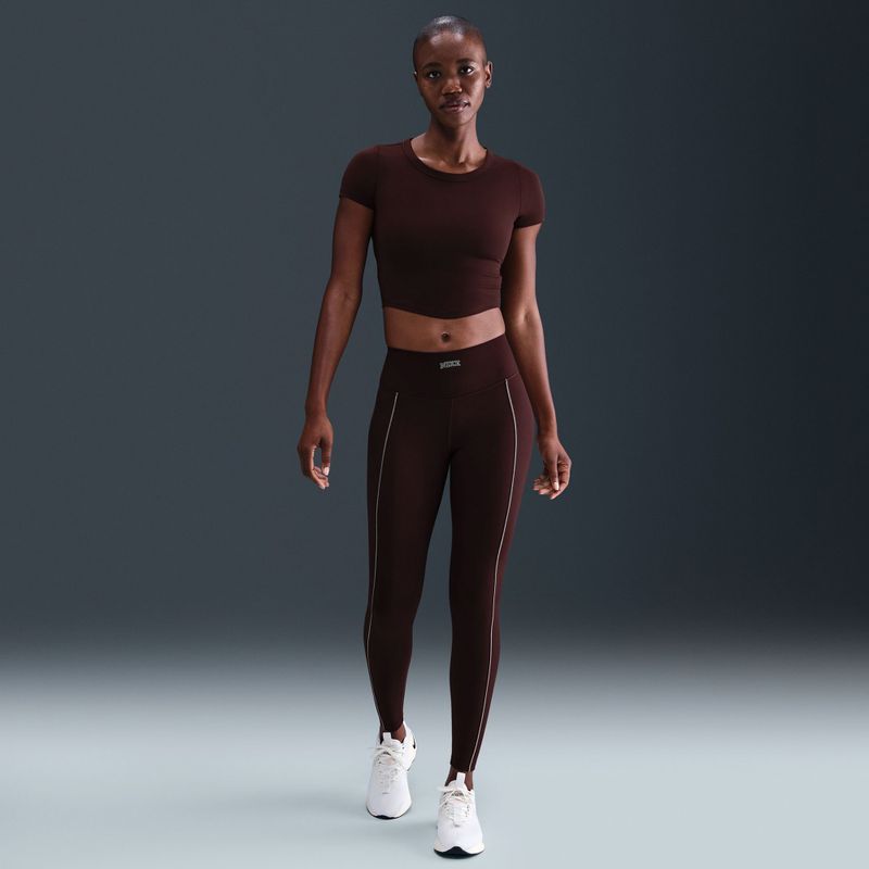 Дамски клин Nike One High-Waisted burgundy crush 8