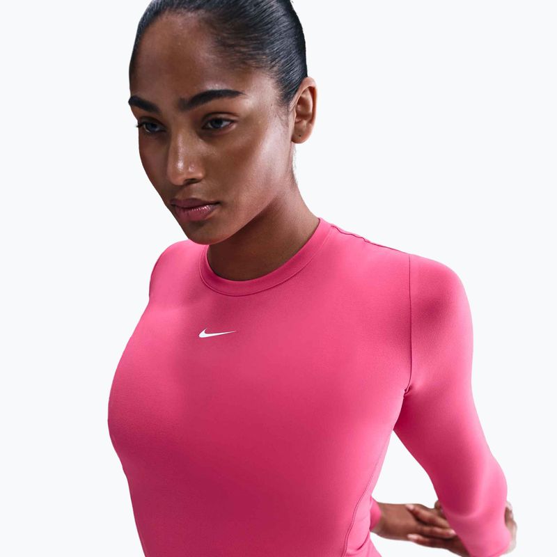 Дамска тениска с дълъг ръкав Nike One Fitted Dri-Fit rush pink/white 4
