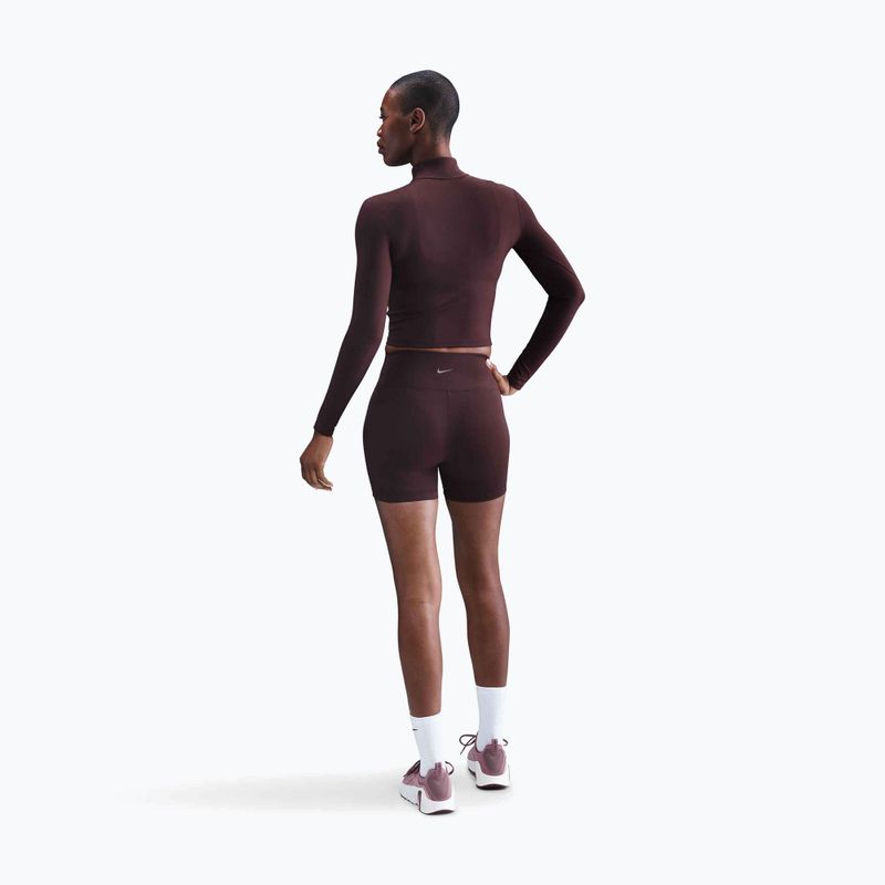 Дамска блуза с дълъг ръкав Nike One Fitted Dri-Fit 1/4 Zip Mid Layer burgundy crush/white 3