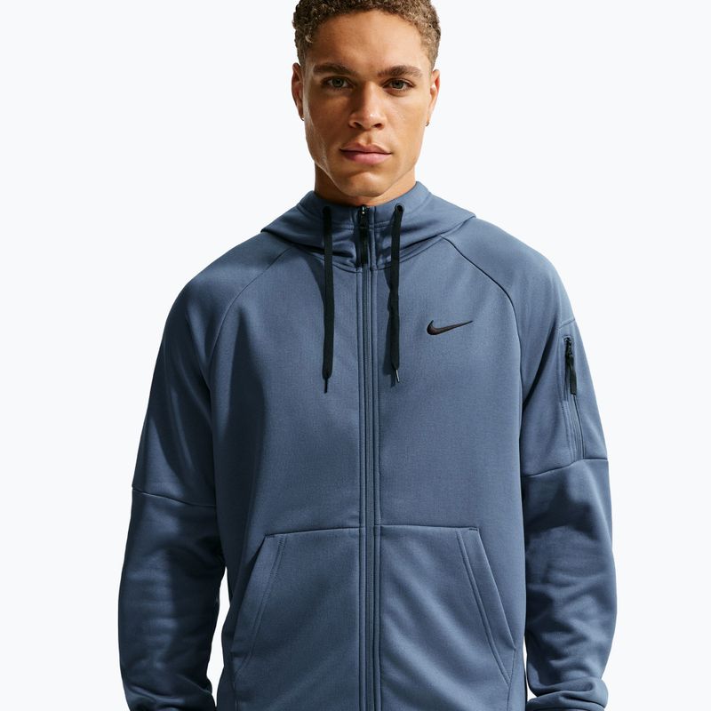 Мъжки суитшърт за тренировка Nike Therma Fit Full-Zip diffused blue/diffused blue/black
