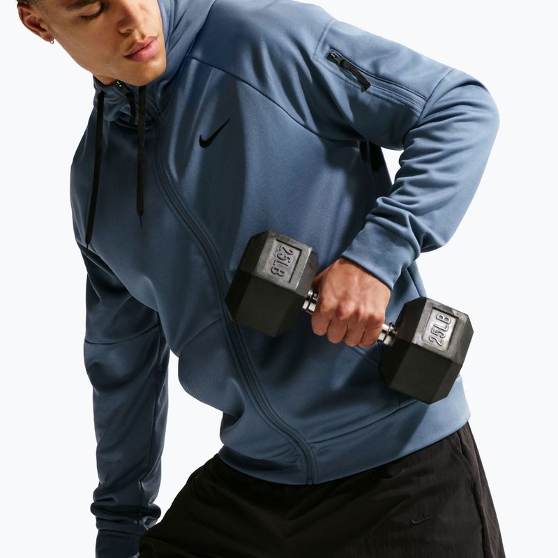 Мъжки суитшърт за тренировка Nike Therma Fit Full-Zip diffused blue/diffused blue/black 6