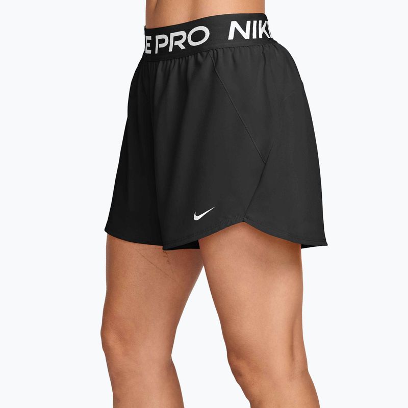 Дамски шорти за тренировки Nike Pro Dri-Fit Mid-Rise Brief-Lined 3“ black/white 3