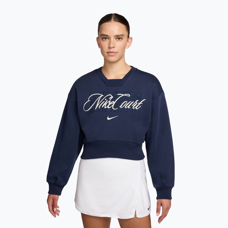 Дамски суитшърт Nike Court Collection French Terry Crew Neck navy blue/sailor blue