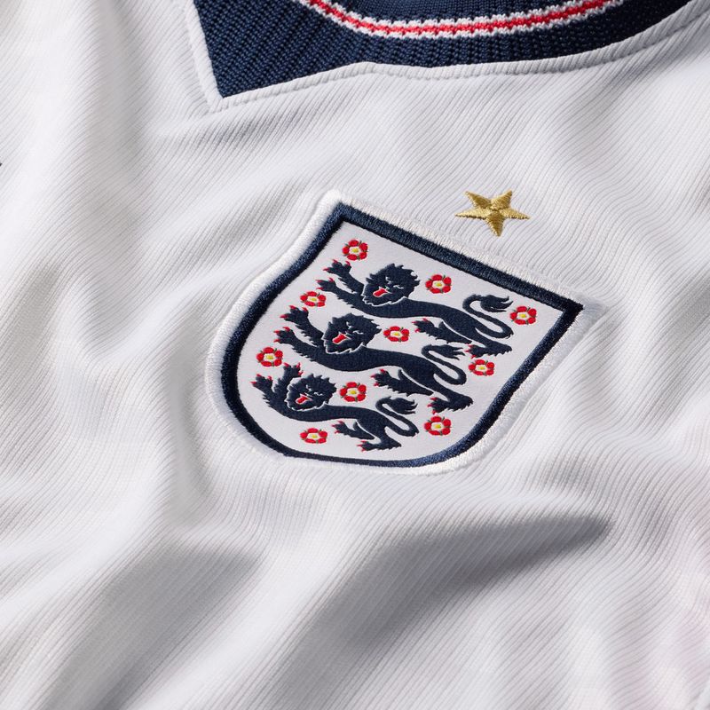 Детска футболна тениска Nike England 2026 Stadium Home white/speed red/obsidian/obsidian 3