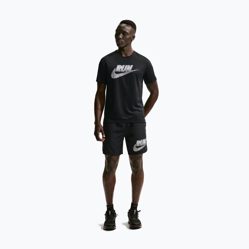Мъжка тениска за бягане Nike Miler Dri-Fit UV black/white 2