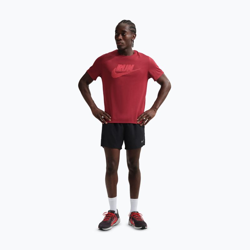 Мъжка тениска за бягане Nike Miler Dri-Fit UV team crimson/light crimson 2