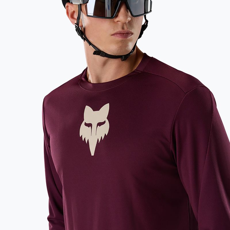 Мъжка велосипедна блуза с дълъг ръкав Fox Racing Ranger Fox Head LS dark maroon 3