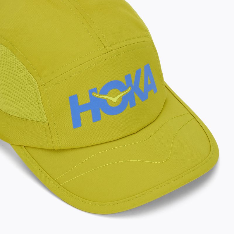 Шапка с козирка HOKA Run pea green 3