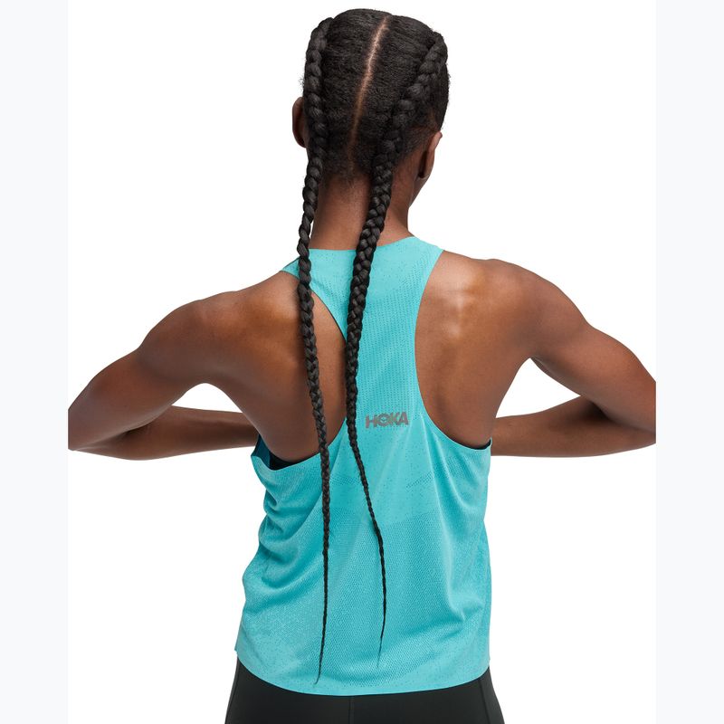 Дамска тениска за бягане HOKA Race Day Singlet cielo blue 5