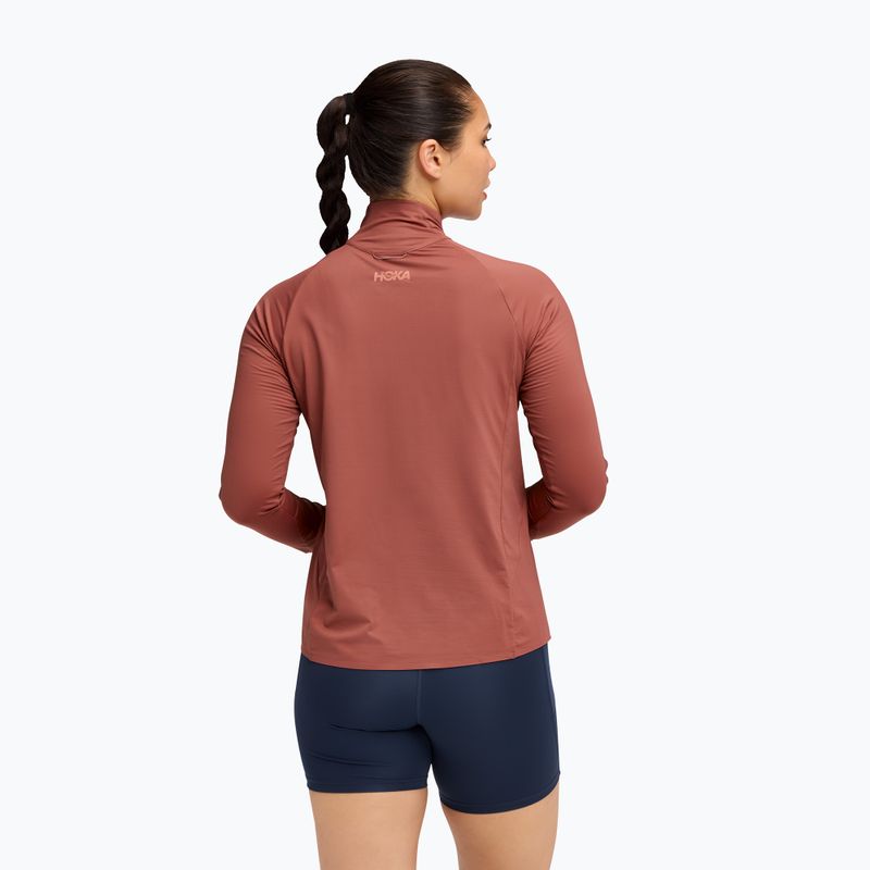 Дамски суитшърт за бягане HOKA GlideTech Quarter Zip rouge 3