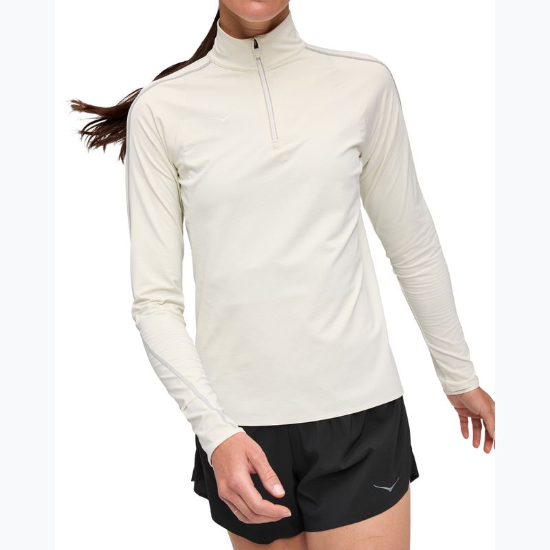 Дамски суитшърт за бягане HOKA GlideTech Quarter Zip ruffle salt 4