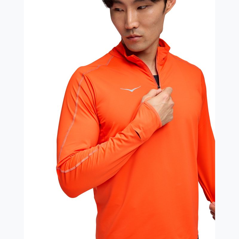 Мъжки суитшърт за бягане HOKA GlideTech Quarter Zip lava 4