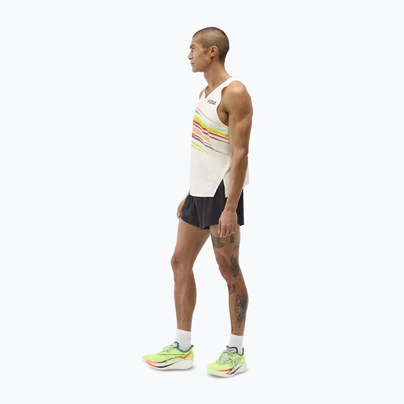 Мъжка тениска за бягане HOKA Race Day Singlet alabaster flare 2