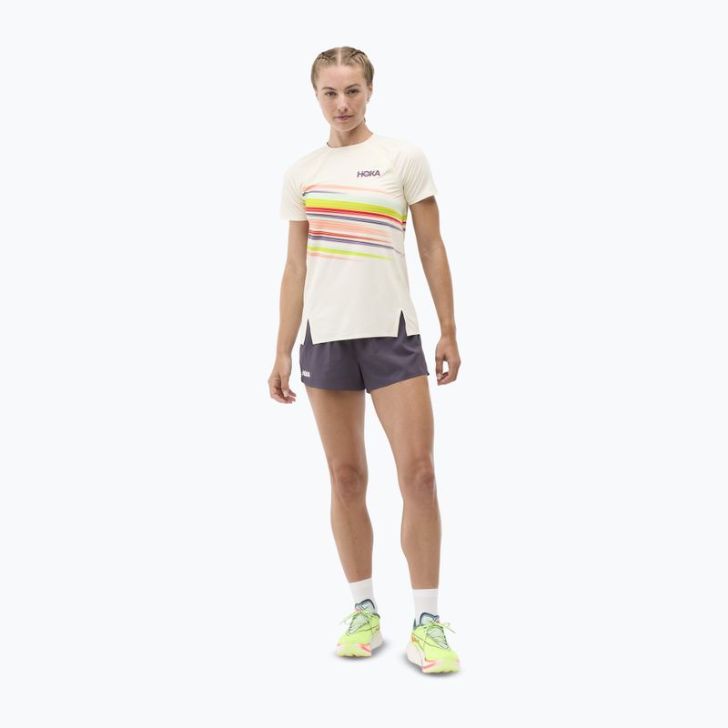 Дамска тениска за бягане HOKA Race Day alabaster flare 2