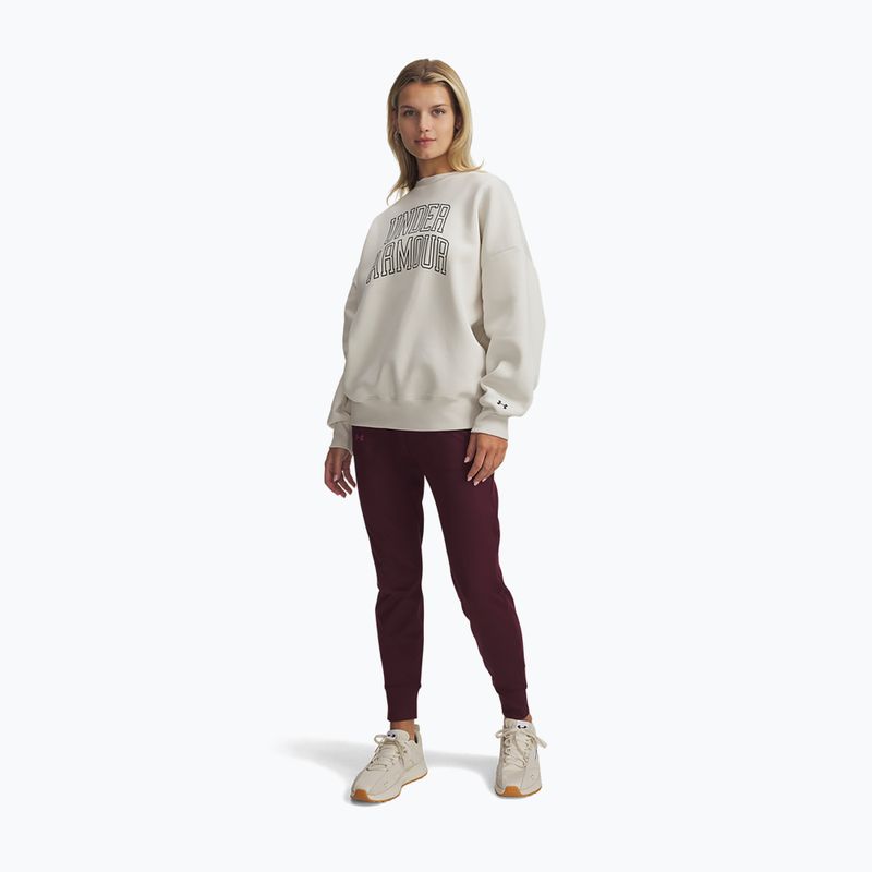 Дамски суитшърт Under Armour Rival Fleece Varsity Crew summit white/black 2