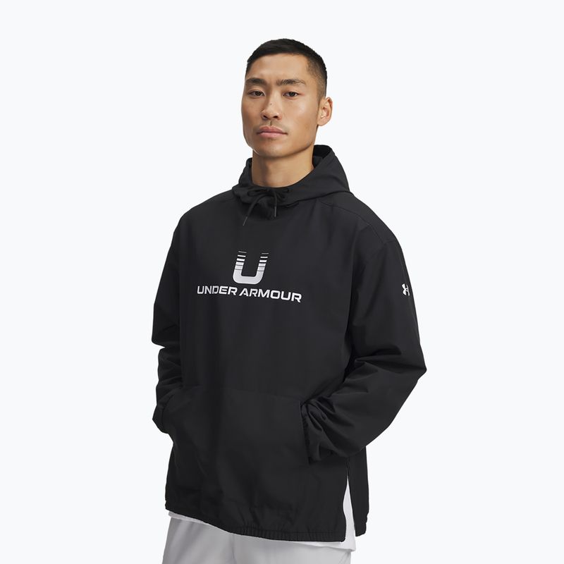 Мъжки суитшърт Under Armour Unstoppable Woven Hoodie black/white