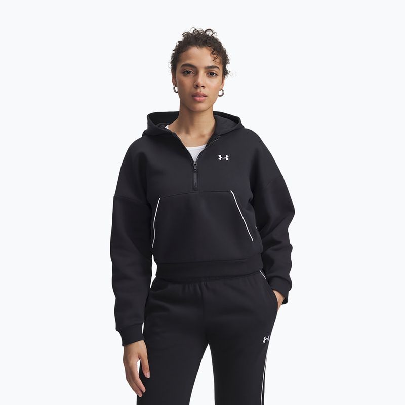 Дамски суитшърт Under Armour Rival Fleece Piped HZ Hoodie black/white