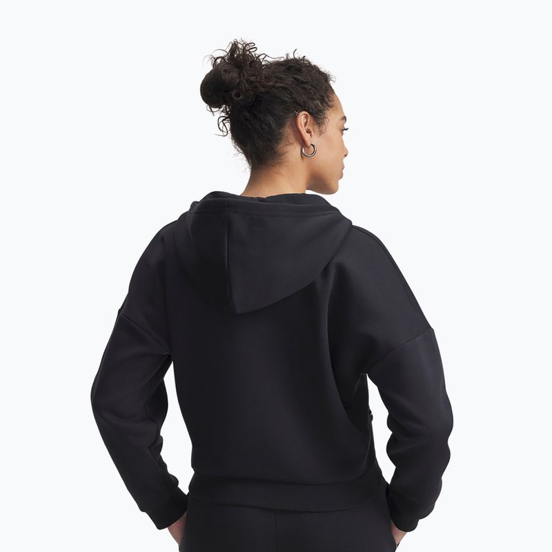 Дамски суичър Under Armour Rival Fleece Piped HZ Hoodie черно/бяло 2