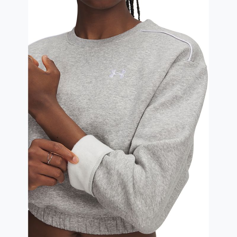 Дамски суитшърт Under Armour Rival Fleece Piped Crew mod grey light heather/white 3