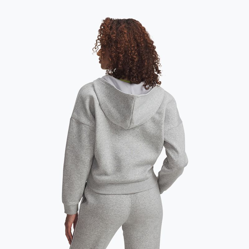 Дамски суичър Under Armour Rival Fleece Piped HZ Hoodie мод сив светъл меланж/бял 2