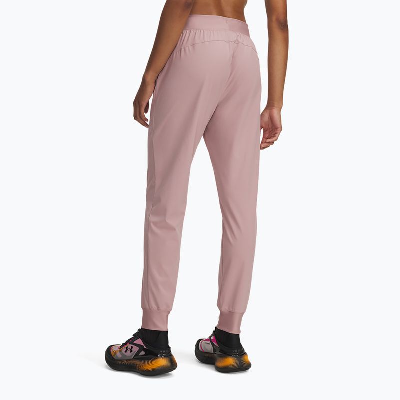 Дамски тренировъчни панталони Under Armour Sport High Rise Woven tourmaline pink/maroon mist 3