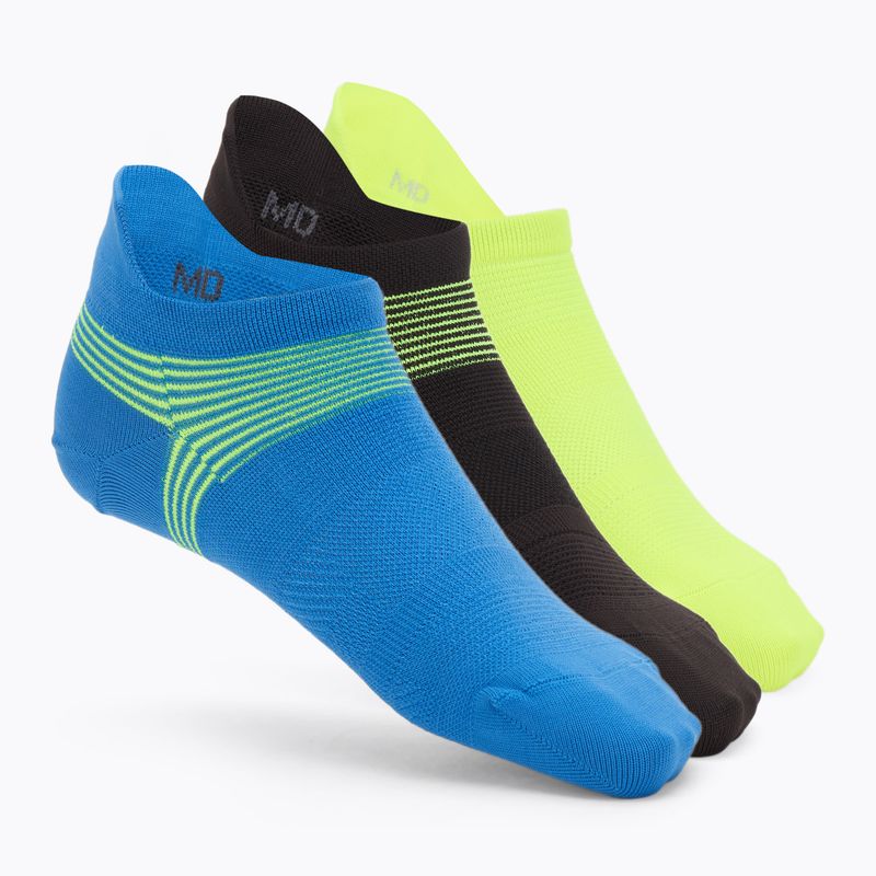 Мъжки чорапи Under Armour Dry Run Lite No Show 3 чифта синьо атлантическо/черно/отразяващо