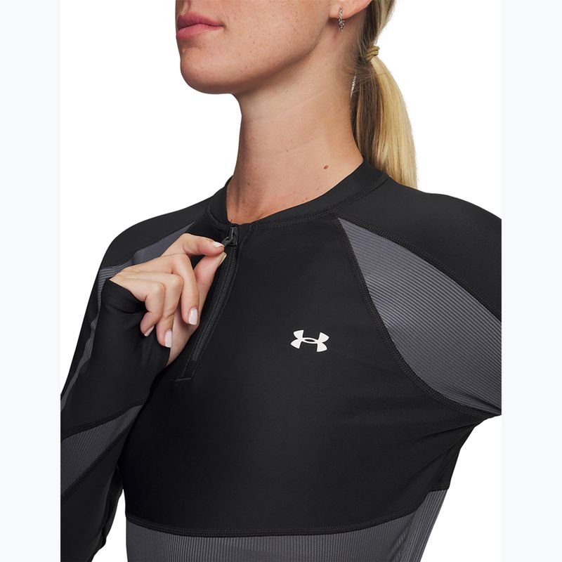 Дамска блуза с дълъг ръкав за тренировка Under Armour HeatGear Rib 1/4 Zip black/castlerock/white 3