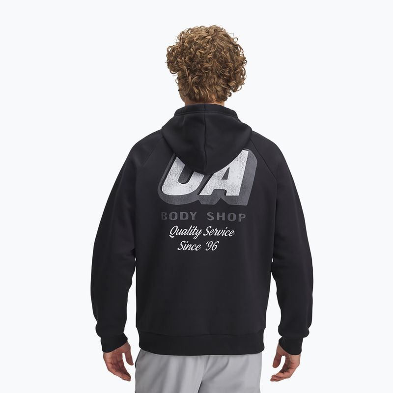 Мъжки суитшърт Under Armour Rival Fleece HBR Logo Hoodie black/white 2
