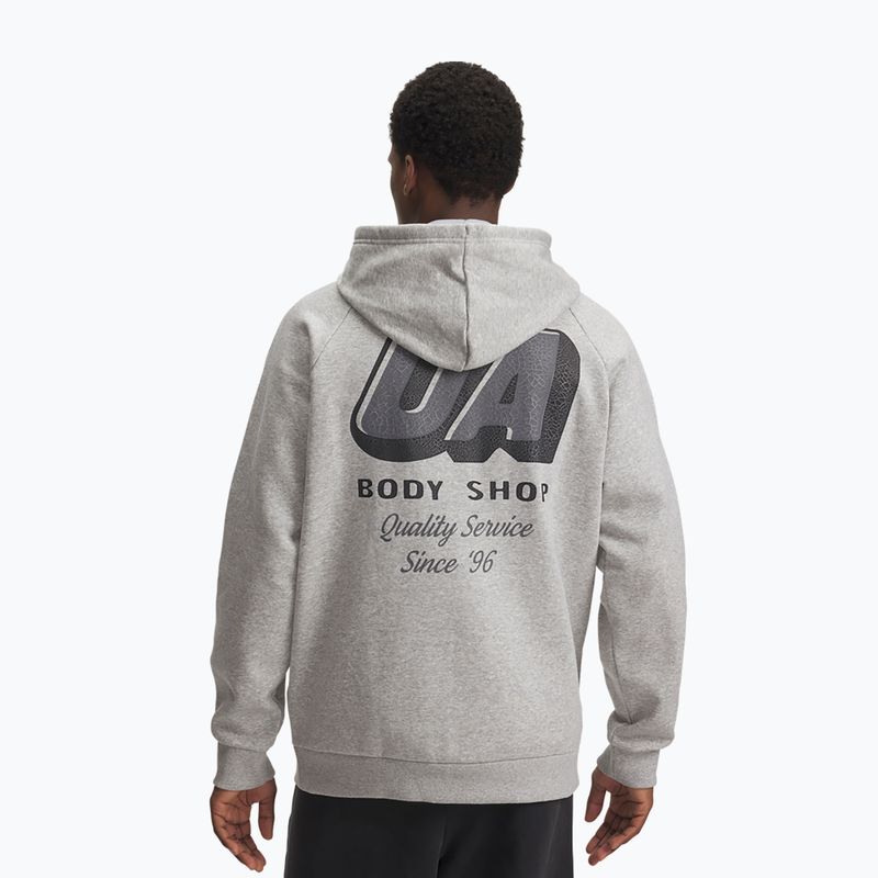 Мъжки суитшърт Under Armour Rival Fleece HBR Logo Hoodie mod grey light heather/castlerock 2