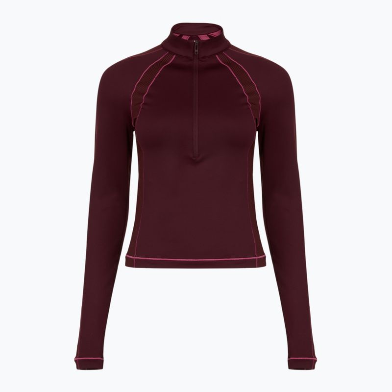 Мъжка тениска Under Armour ColdGear Textured 1/2 Zip, dark burgundy/fuchsia twilight/metallic silver