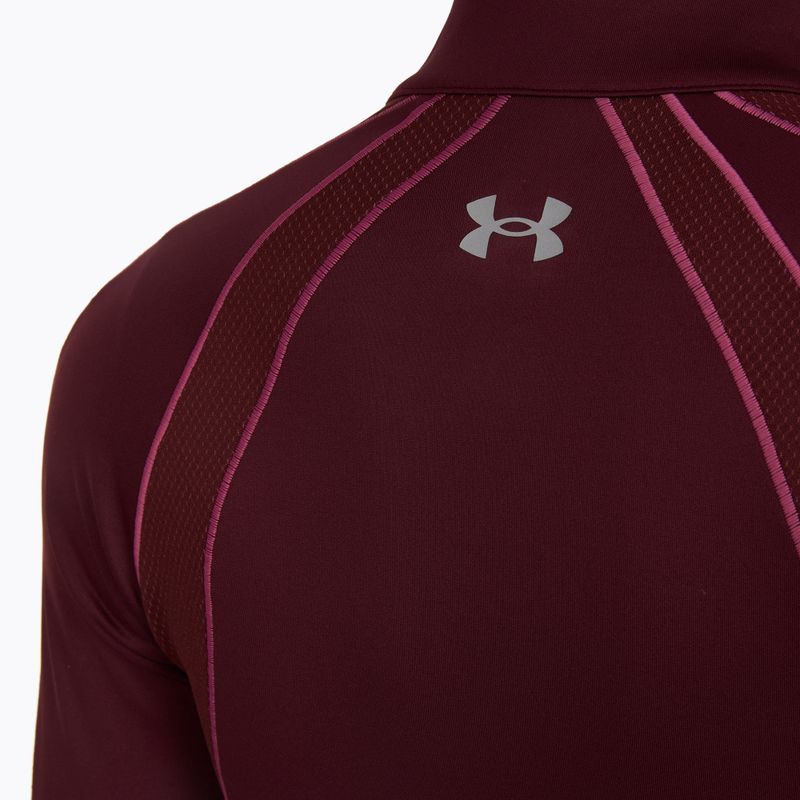 Мъжка тениска Under Armour ColdGear Textured 1/2 Zip, dark burgundy/fuchsia twilight/metallic silver 4