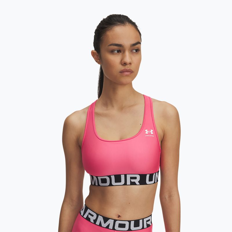 Спортен сутиен Under Armour HG Authentics Mid Branded super pink/white