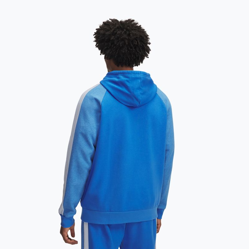 Мъжки суитшърт Under Armour Rival Fleece Colorblock Hoodie blue atlantis/white 2