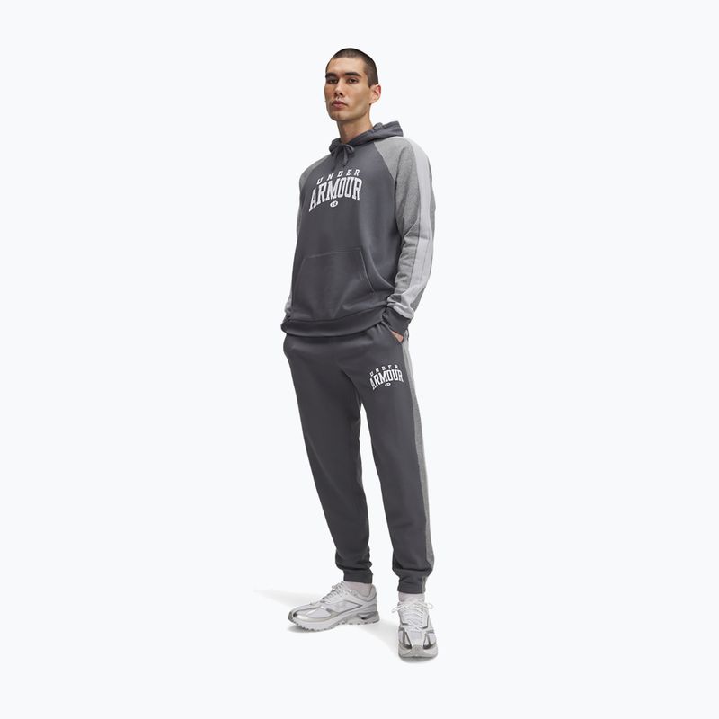 Мъжки панталони за тренировка Under Armour Rival Fleece Colorblock castlerock/mod grey/white 2