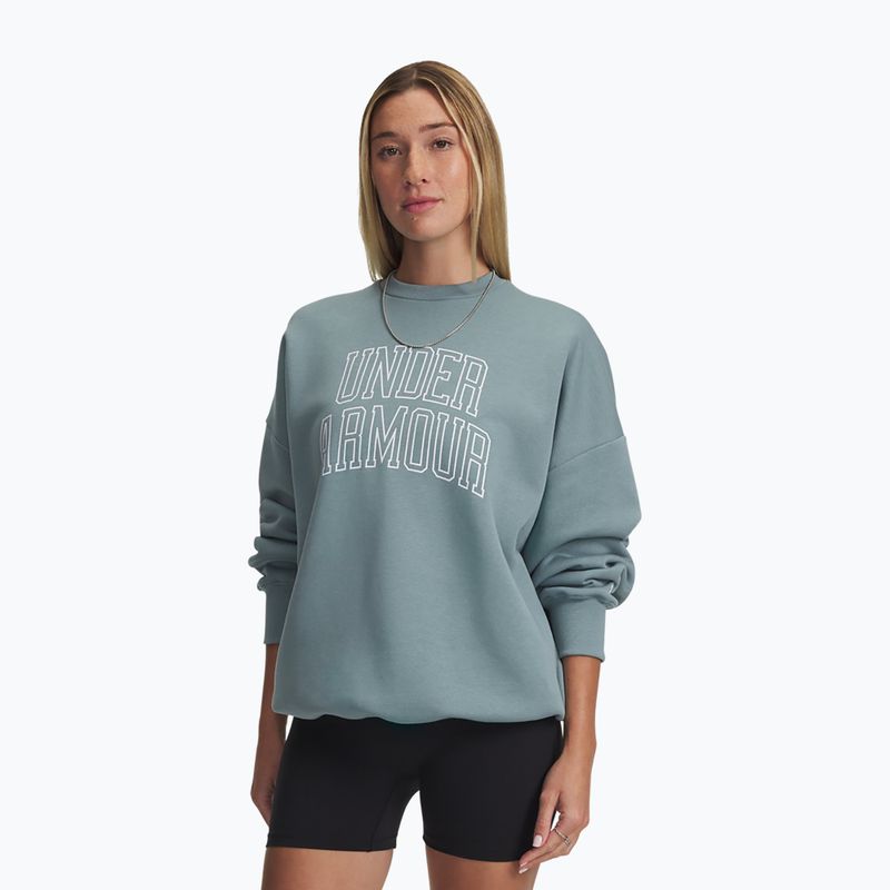 Дамски суичър Under Armour Rival Fleece Varsity Crew serpentine/white