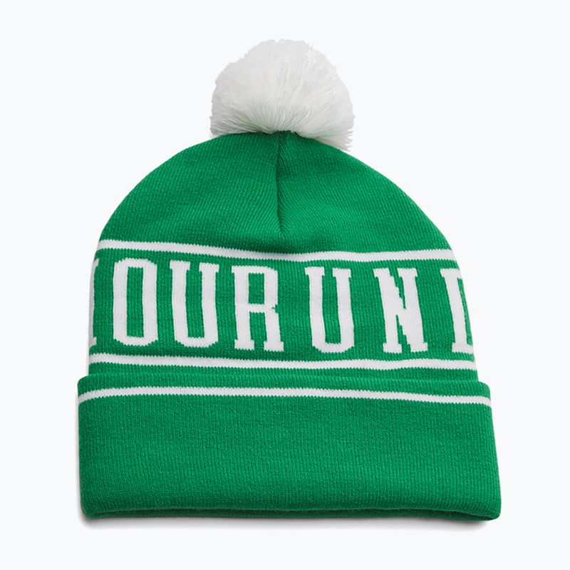 Мъжка зимна шапка Under Armour Halftime Pom Beanie team kelly green/white/white 2
