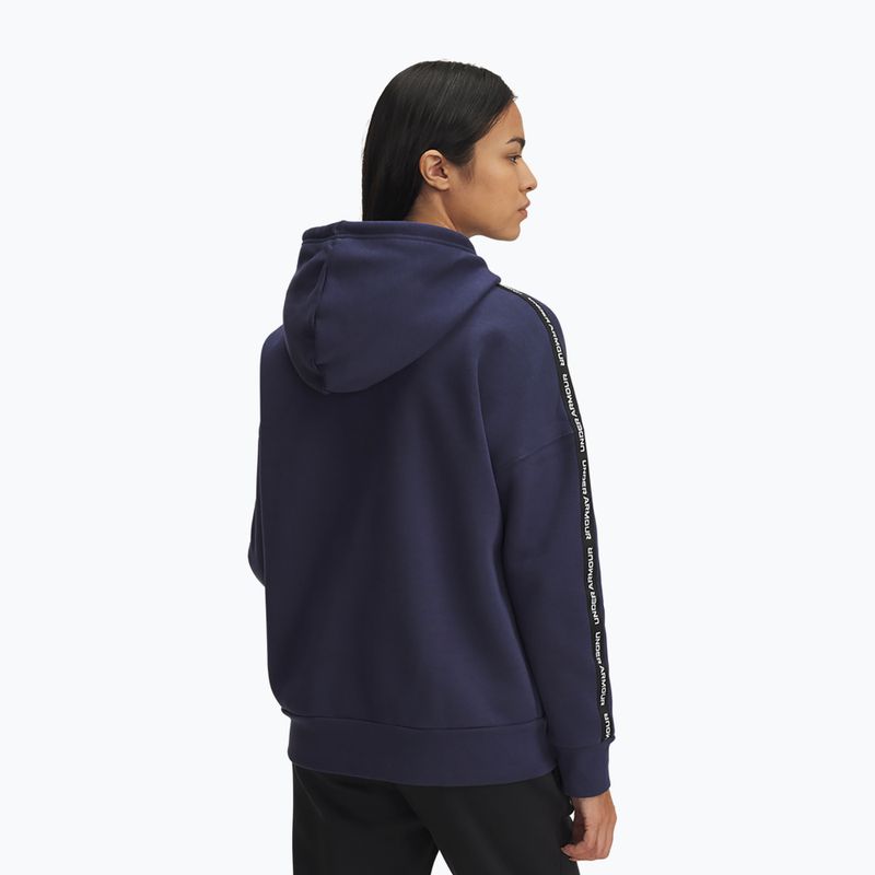 Дамски суитшърт Under Armour Icon Fleece Taped Hoody washed navy/white 2