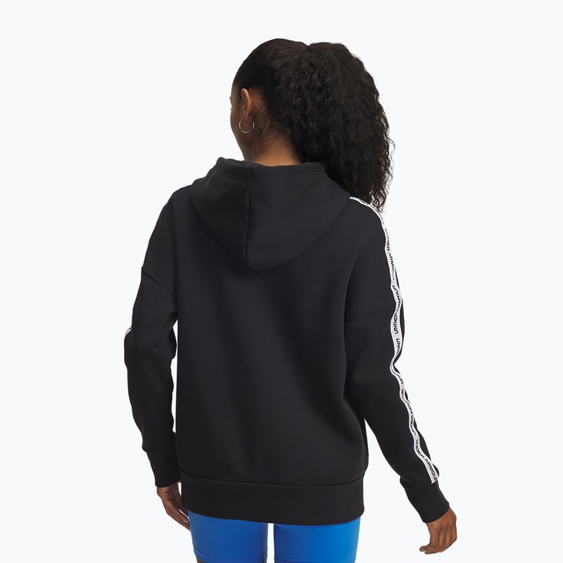 Дамски суитшърт Under Armour Icon Fleece Taped Hoody black/white 2
