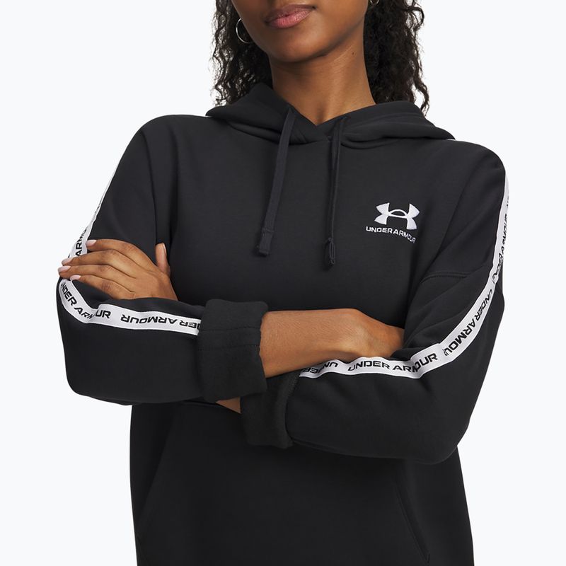 Дамски суитшърт Under Armour Icon Fleece Taped Hoody black/white 3