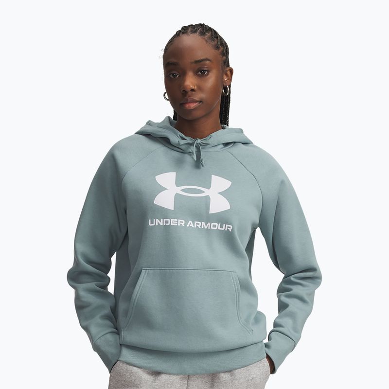 Дамски суитшърт Under Armour Rival Fleece Big Logo Hoody serpentine/white