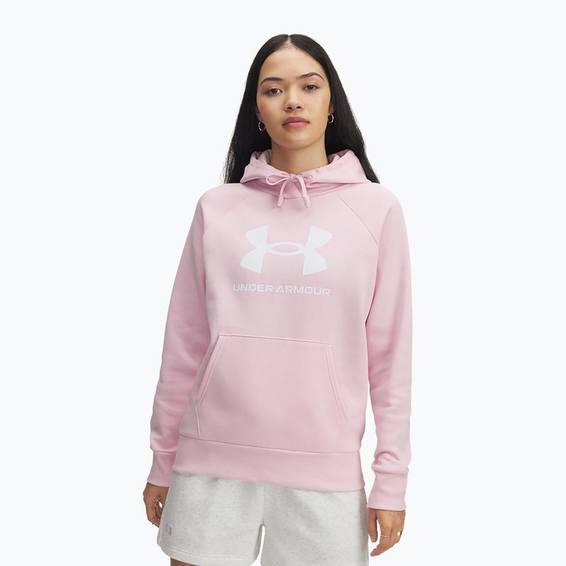 Дамски суичър Under Armour Rival Fleece Big Logo Hoody prime pink/white