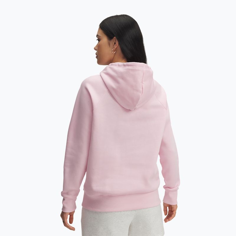 Дамски суичър Under Armour Rival Fleece Big Logo Hoody prime pink/white 2
