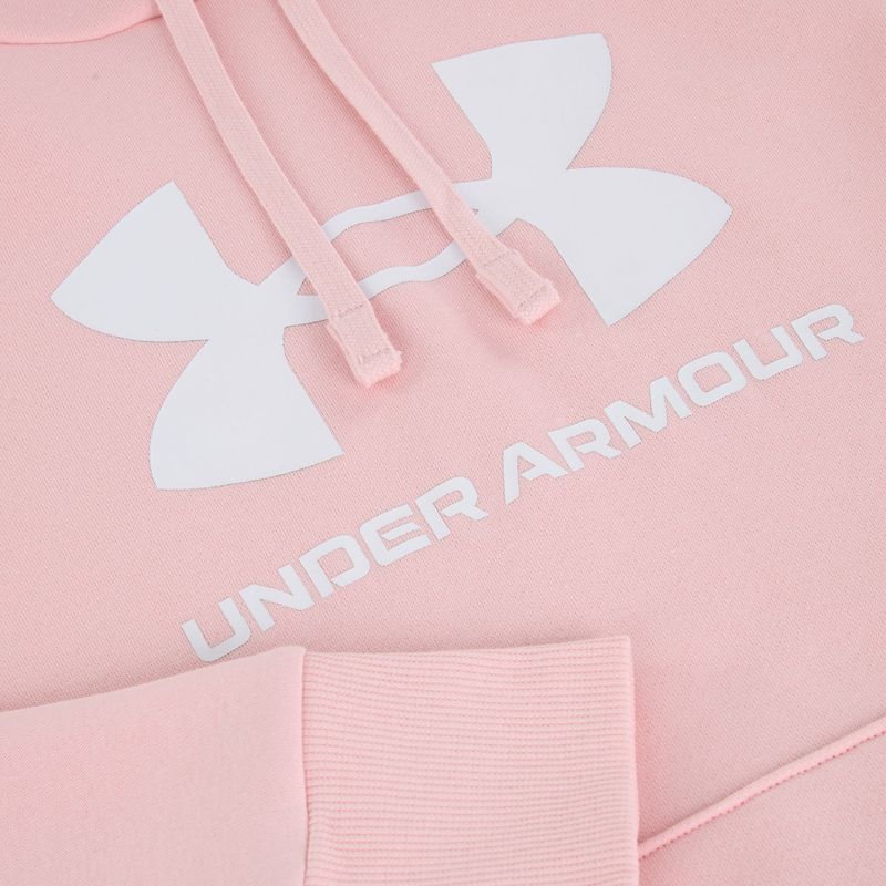 Дамски суитшърт Under Armour Rival Fleece Big Logo Hoody prime pink/white 5