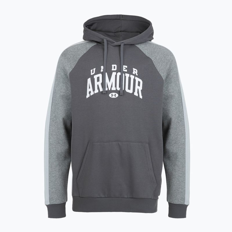 Мъжки суитшърт Under Armour Rival Fleece Colorblock Hoodie castlerock/mod grey/white 3
