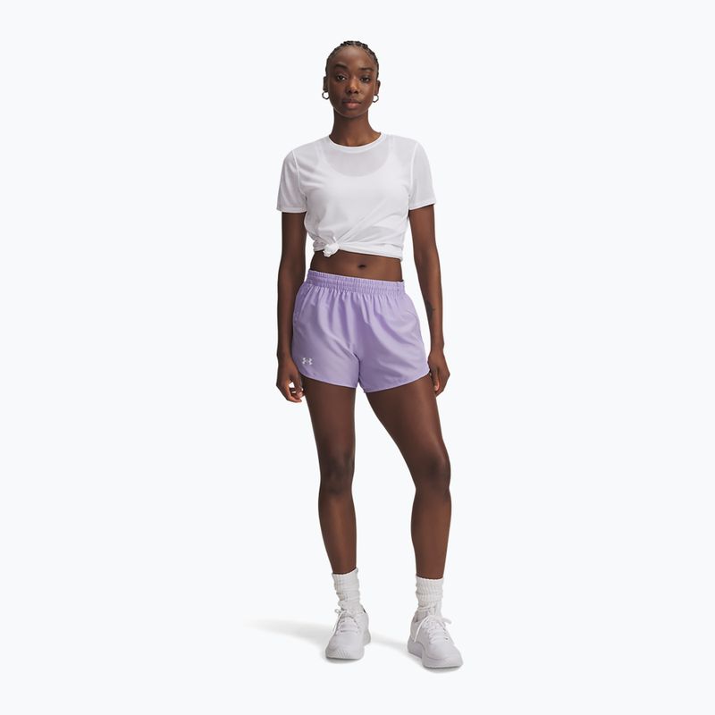 Дамски шорти за бягане Under Armour Fly By 3" transparent/transparent/reflective 2