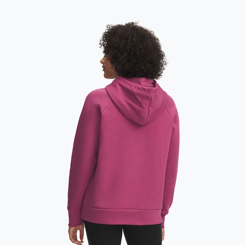 Дамски суитшърт Under Armour Rival Feelce Shimmer Hoody fuchsia dusk/irisdescent 2