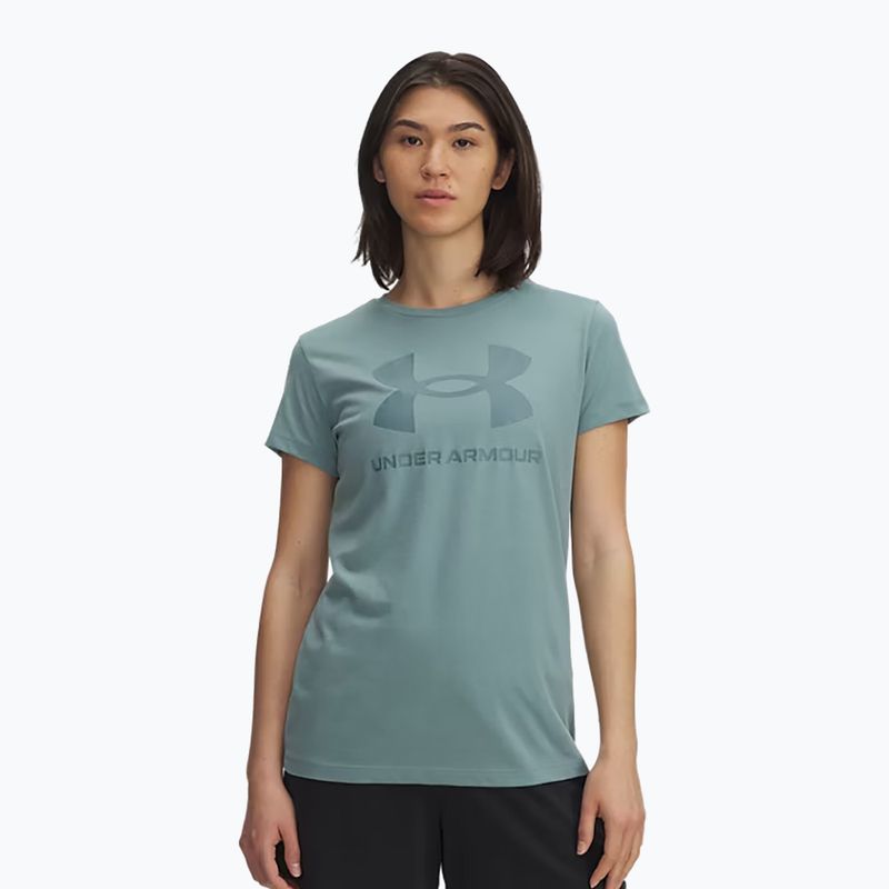 Дамска спортна тениска Under Armour Rival Logo serpentine/jasper blue