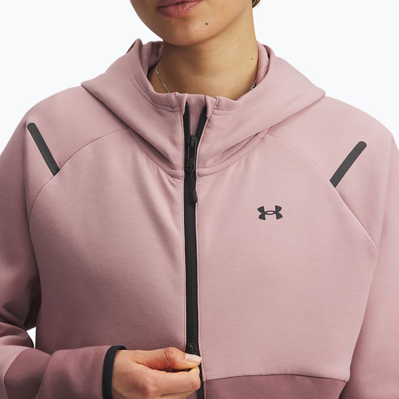 Дамски суитшърт Under Armour Unstoppable Fleece HZ tourmaline pink/maroon mist/black 3