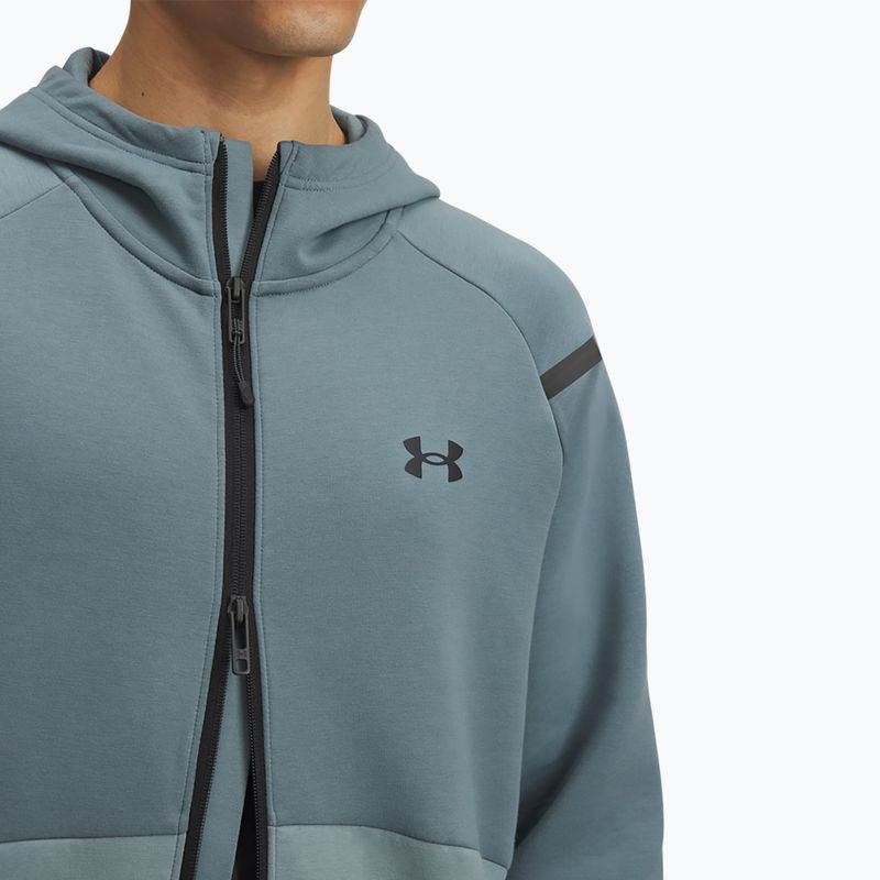 Мъжки суитшърт Under Armour Unstoppable Fleece Full Zip HD jasper blue/serpentine/black 3