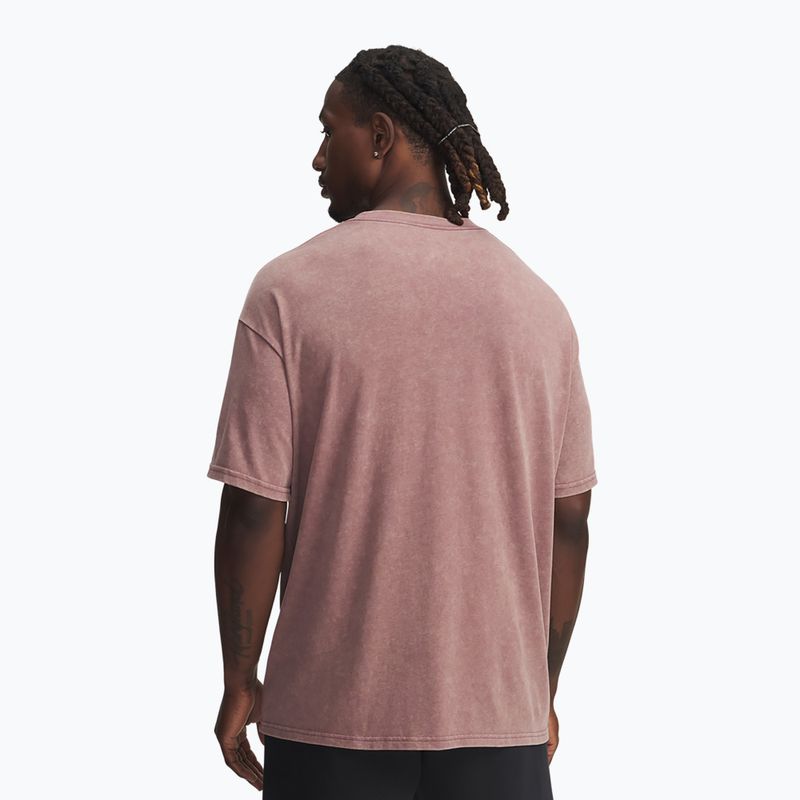 Мъжка тренировъчна тениска Under Armour Project Rock Heavyweight Oversized maroon mist/black 2